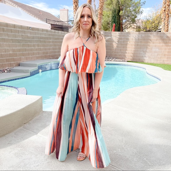 multi stripe crop top and maxi skirt set - Picture 13 of 15